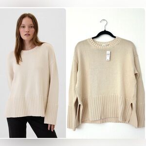 NWT GAP Oversized 24/7 Split-Hem Crewneck Sweater